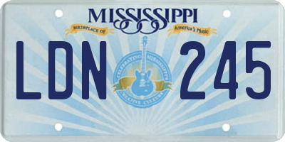 MS license plate LDN245