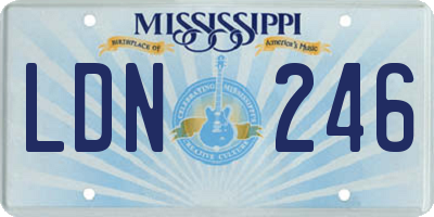 MS license plate LDN246