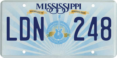 MS license plate LDN248