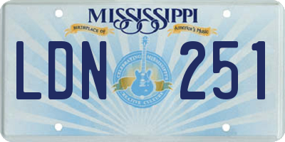 MS license plate LDN251