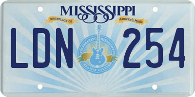 MS license plate LDN254