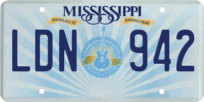 MS license plate LDN942