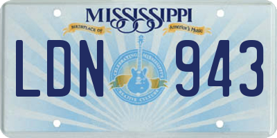 MS license plate LDN943