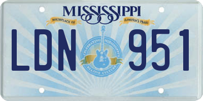 MS license plate LDN951