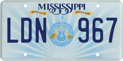 MS license plate LDN967
