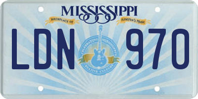 MS license plate LDN970