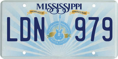 MS license plate LDN979