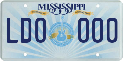 MS license plate LDO000
