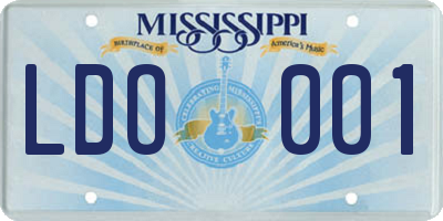 MS license plate LDO001