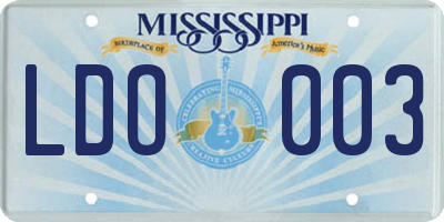 MS license plate LDO003
