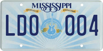 MS license plate LDO004