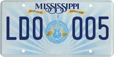 MS license plate LDO005