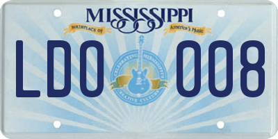 MS license plate LDO008