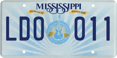 MS license plate LDO011