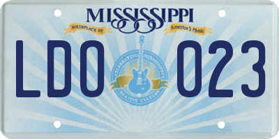 MS license plate LDO023