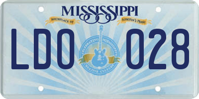 MS license plate LDO028