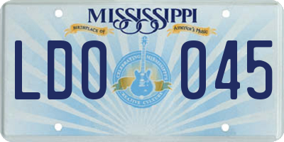 MS license plate LDO045