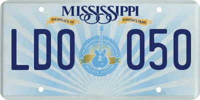 MS license plate LDO050