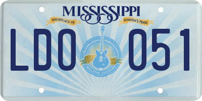 MS license plate LDO051