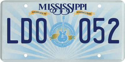 MS license plate LDO052