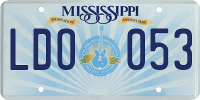 MS license plate LDO053