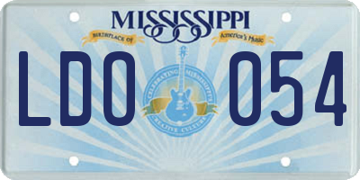 MS license plate LDO054