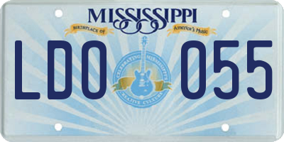 MS license plate LDO055
