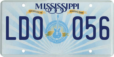 MS license plate LDO056