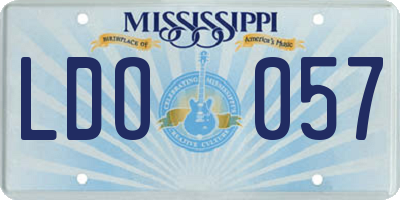 MS license plate LDO057