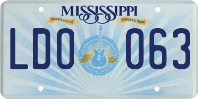 MS license plate LDO063