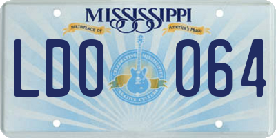 MS license plate LDO064