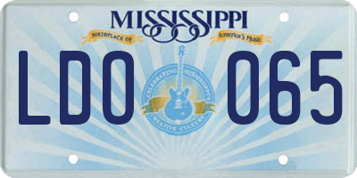 MS license plate LDO065