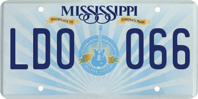 MS license plate LDO066