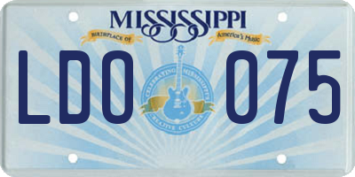MS license plate LDO075