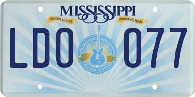 MS license plate LDO077