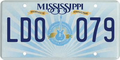 MS license plate LDO079