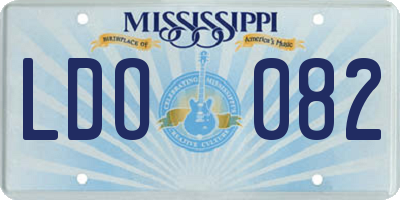 MS license plate LDO082