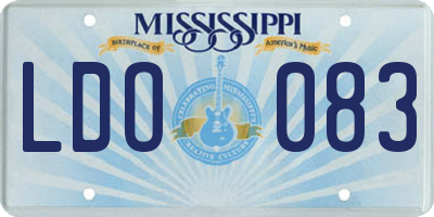 MS license plate LDO083