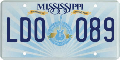 MS license plate LDO089
