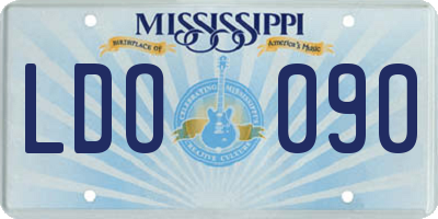 MS license plate LDO090