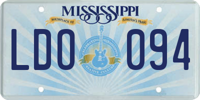 MS license plate LDO094