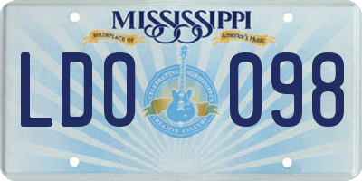 MS license plate LDO098