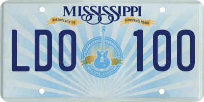 MS license plate LDO100
