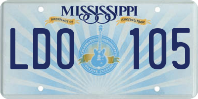 MS license plate LDO105