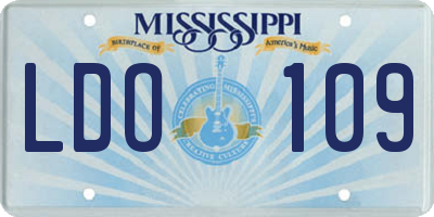 MS license plate LDO109