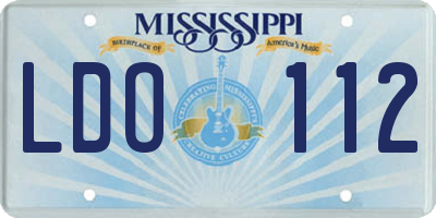 MS license plate LDO112
