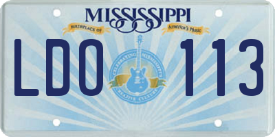 MS license plate LDO113