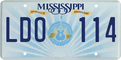 MS license plate LDO114