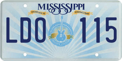 MS license plate LDO115