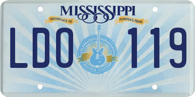 MS license plate LDO119